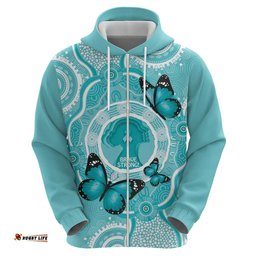 australia cervical cancer awareness month hoodie brave strong butterfly aboriginal art