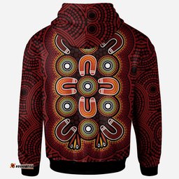 aboriginal zip up hoodie aboriginal dot painting flowers style