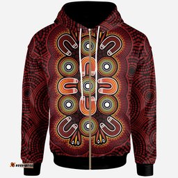 aboriginal zip up hoodie aboriginal dot painting flowers style