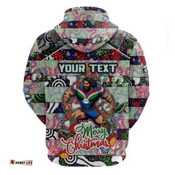 custom new zealand warriors rugby merry christmas hoodie indigenous australian art