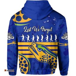 eels anzac hoodie lest we forget