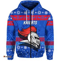 newcastle knights zip hoodie christmas simple style