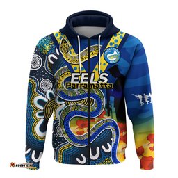 eels rugby anzac hoodie aboriginal mix poppy lest we forget
