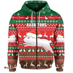 rabbitohs christmas zip hoodie south sydney indigenous