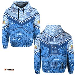 custom text and number nsw blues hoodie aboriginal and polynesia admirable