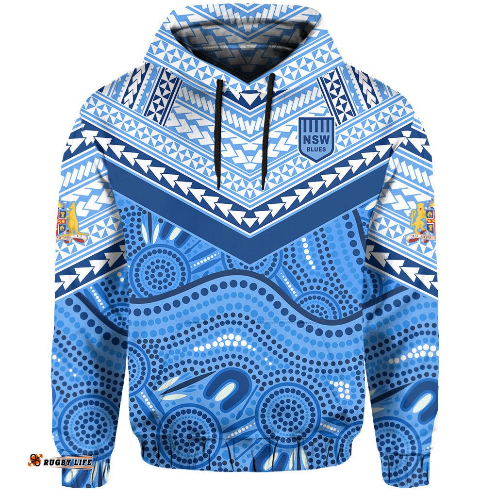 custom text and number nsw blues hoodie aboriginal and polynesia admirable