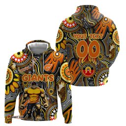 personalised naidoc week 2024 gws giants hoodie australian aboriginal hand painting