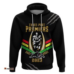 personalised nrl panthers hoodie premiers three peat proud of our boys black