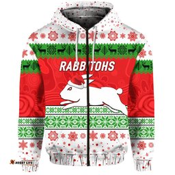 south sydney rabbitohs zip hoodie christmas simple style white