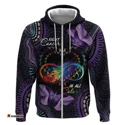 australia aboriginal dot arts hoodie fight cancer in all colors