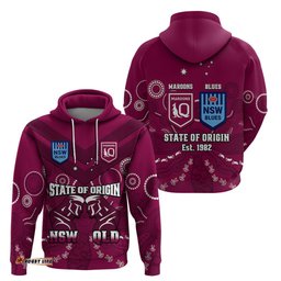 qld maroons and nsw blues rugby hoodie state of origin indigenous maroon