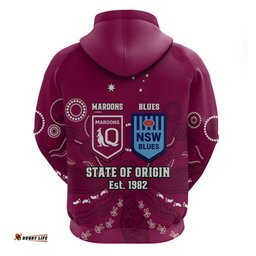 qld maroons and nsw blues rugby hoodie state of origin indigenous maroon
