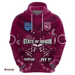 qld maroons and nsw blues rugby hoodie state of origin indigenous maroon