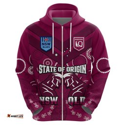 qld maroons and nsw blues rugby hoodie state of origin indigenous maroon