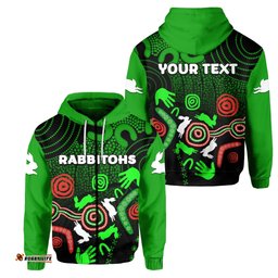 custom personalised south sydney rabbitohs indigenous zip hoodie no2
