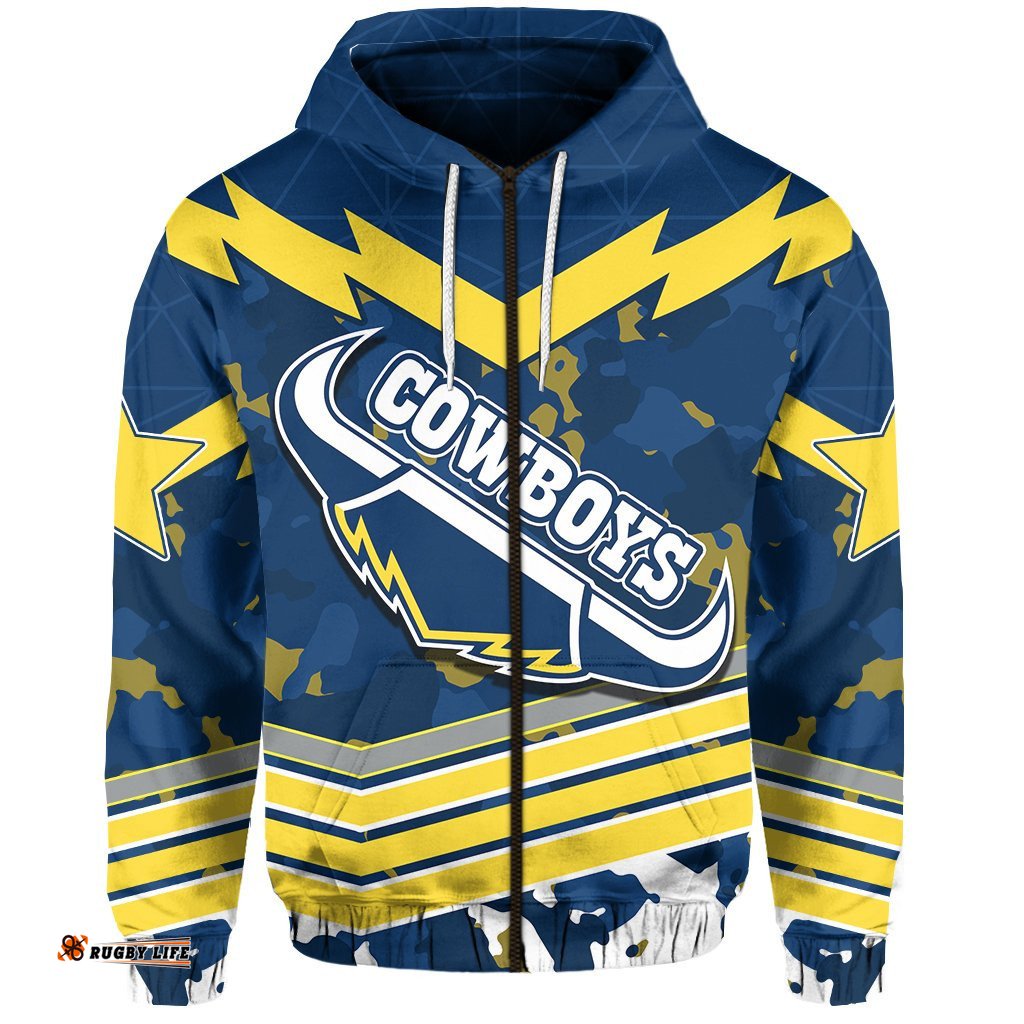 camouflage cowboys anzac zip hoodie north queensland
