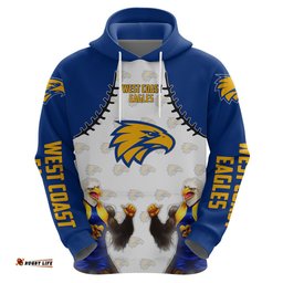 personalized custom 3d hoodie west coast eagles douple mascot afl