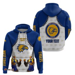 personalized custom 3d hoodie west coast eagles douple mascot afl