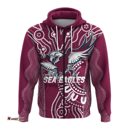 custom personalised sea eagles rugby aboriginal art hoodie