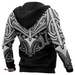maori tattoo hoodie hei matau abalone white