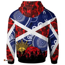 knights rugby hoodie custom anzac day newcastle knights aboriginal patterns hoodie 02