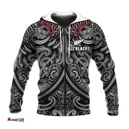 new zealand silver fern rugby hoodie all black nz maori pattern
