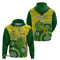 personalised australia cricket hoodie aboriginal go champions world cup