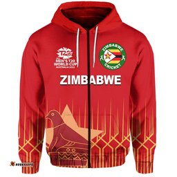custom personalised and number zimbabwe cricket mens t20 world cup hoodie