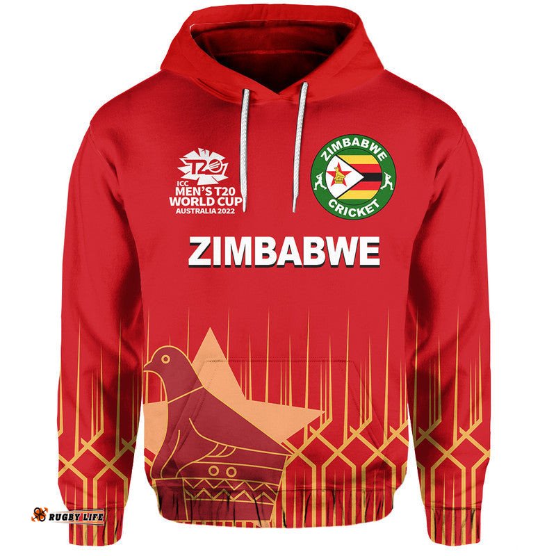 custom personalised and number zimbabwe cricket mens t20 world cup hoodie