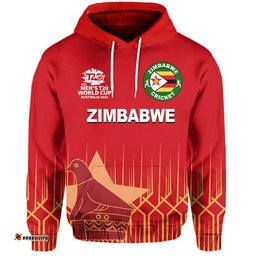 custom personalised and number zimbabwe cricket mens t20 world cup hoodie