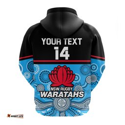 custom text and number waratahs super rugby hoodie nsw tahs indigenous art