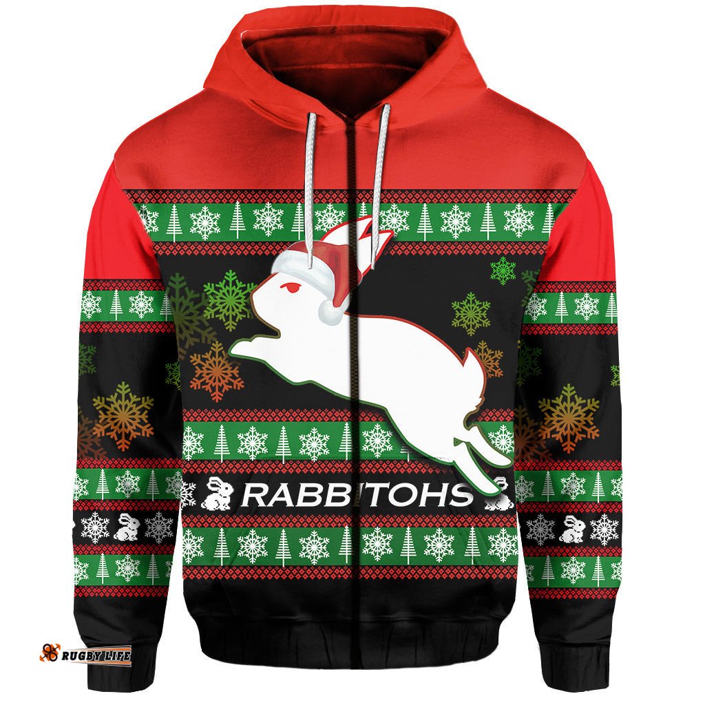 south sydney rabbitohs zip hoodie christmas color 2