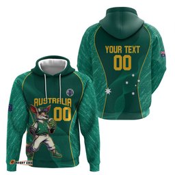 custom baseball australia hoodie go champions aussie kangaroo mascot