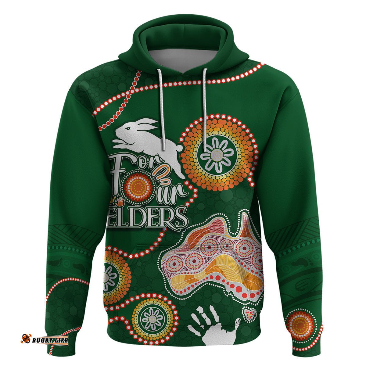 personalised naidoc week nrl rabbitohs for our elders hoodie