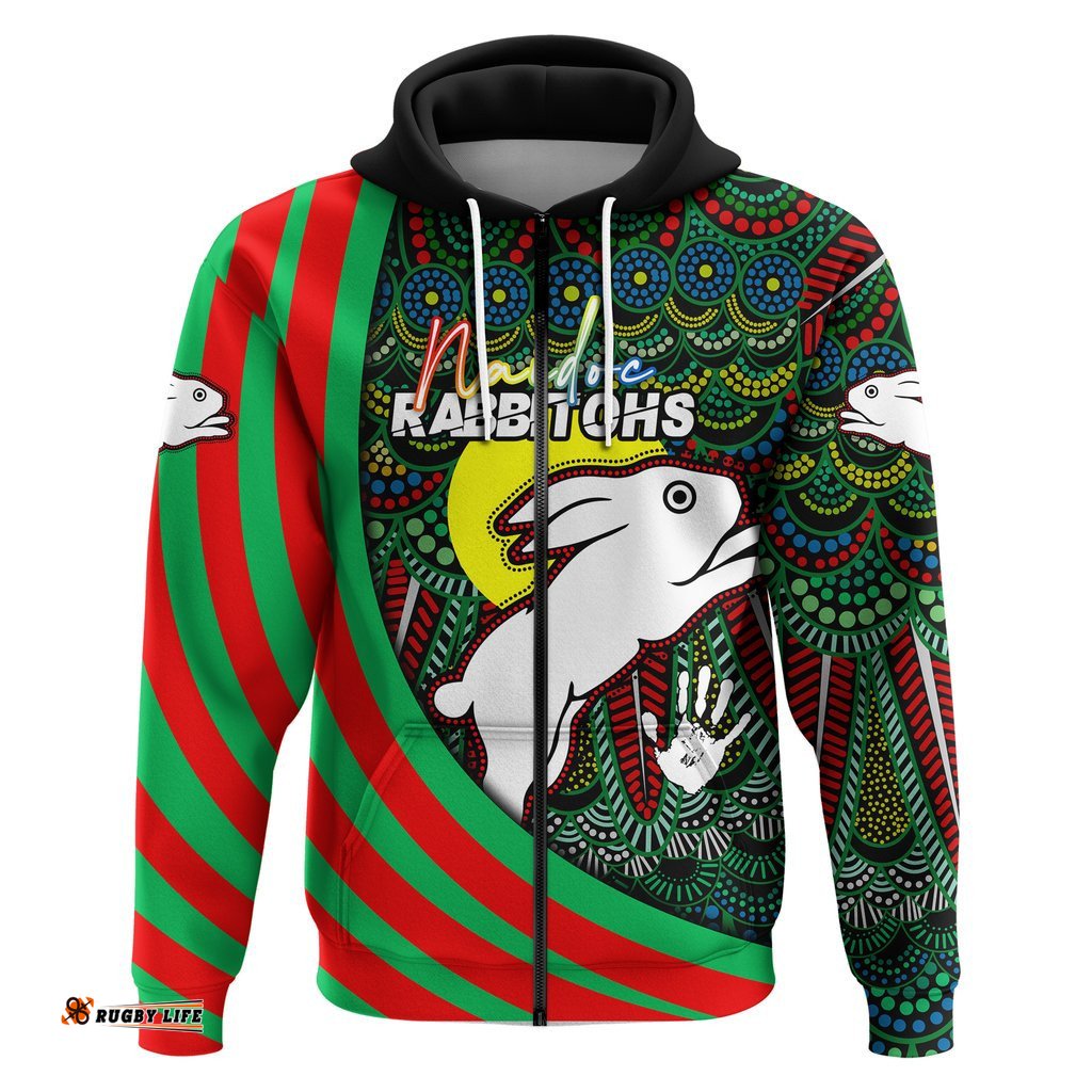 rabbitohs naidoc week zip hoodie indigenous version special