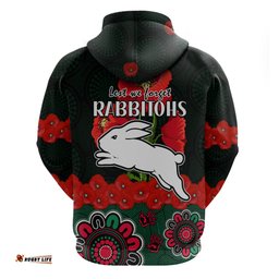 anzac nrl rabbitohs rugby hoodie the bunnies 1908 poppy flowers mixed aboriginal