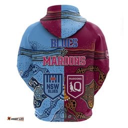 blues and maroons rugby hoodie state of origin nsw combine queensland aboriginal