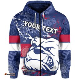 custom personalised western bulldogs zip hoodie
