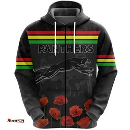 panthers rugby anzac day zip hoodie