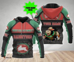 personalized south sydney rabbitohs 3d hoodie nrl 3d hoodie broken wall