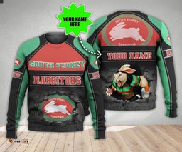 personalized south sydney rabbitohs 3d hoodie nrl 3d hoodie broken wall