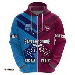 qld maroons and nsw blues rugby hoodie sporty version