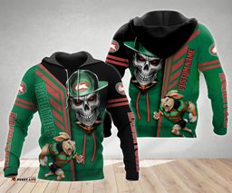 south sydney rabbitohs nrl skull cap personalized custom 3d hoodie