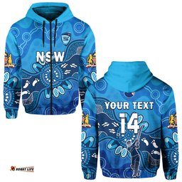 custom text and number new south wales cricket hoodie nsw aboriginal art