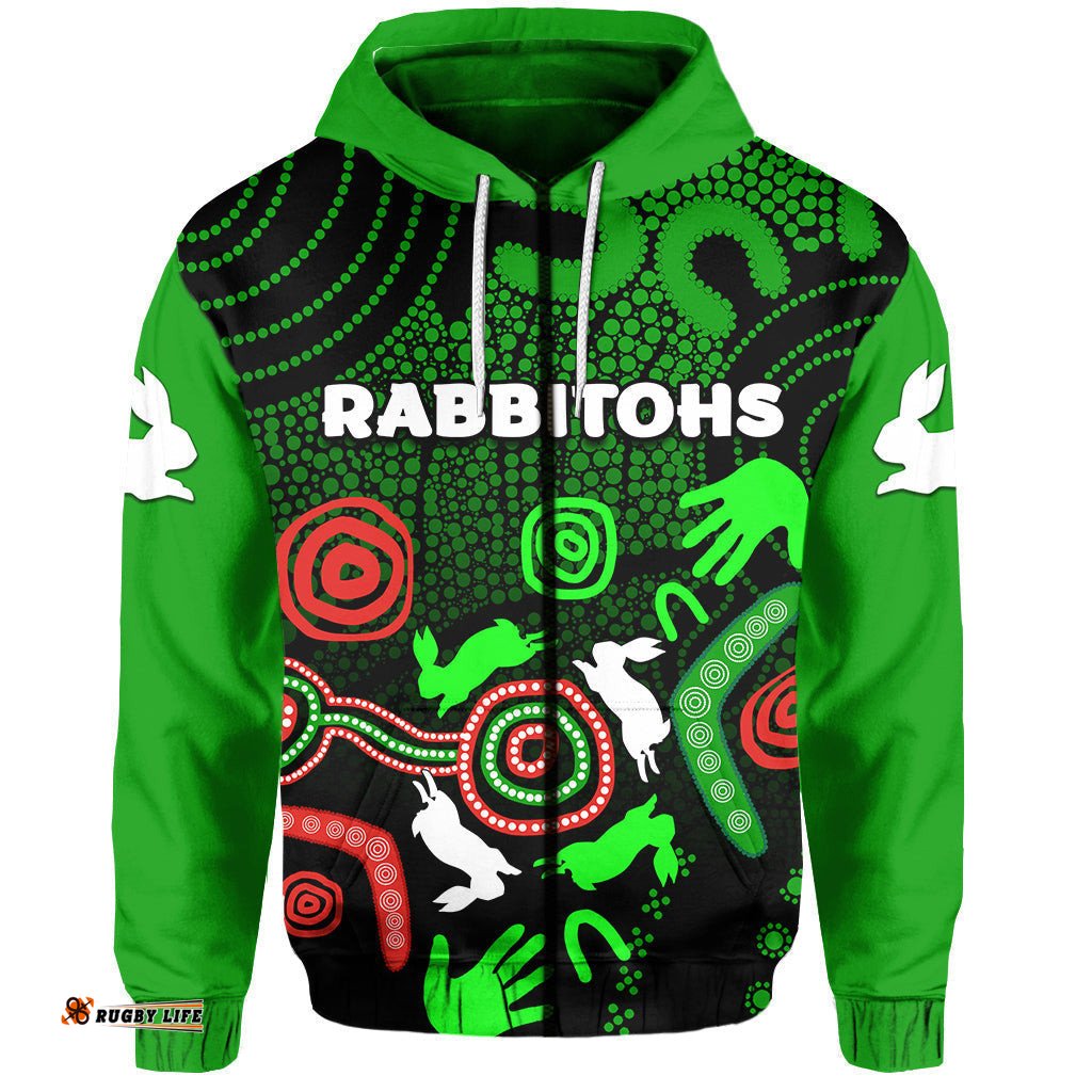 south sydney rabbitohs indigenous zip hoodie no2