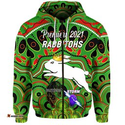 south sydney rabbitohs zip hoodie indigenous premiers the king green