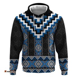 blue taniko aotearoa hoodie niho taniwha mix poutama