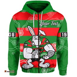 custom personalised rabbitohs zip hoodie south sydney