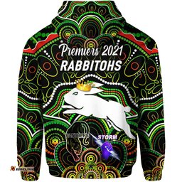 south sydney rabbitohs hoodie indigenous premiers the king black