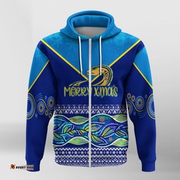 indigenous xmas parra eels aboriginal winter theme zip hoodie